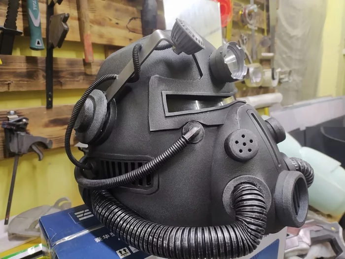T-51b Power Armor Helmet from Fallout - Computer games, Longpost, Needlework without process, With your own hands, Fallout, Cosplay, My