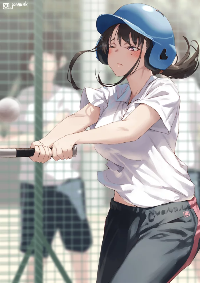 Yyt!Part two - Anime, Anime art, Anime original, Pixiv, Girls, Baseball