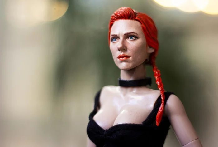 Hand painted action doll Black Widow (Natasha Romanoff) - My, Natasha Romanoff, Marvel, Black Widow, Scarlett Johansson, Doll, Jointed doll, Needlework without process, Needlework, Longpost