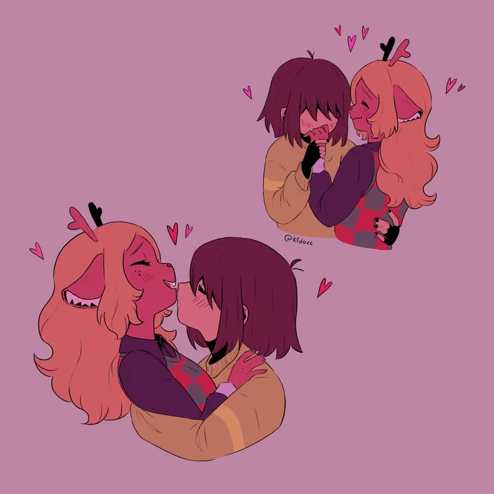 Chris and Noelle - Deltarune, Kris, Noelle, Art, Games, Shipping, Longpost