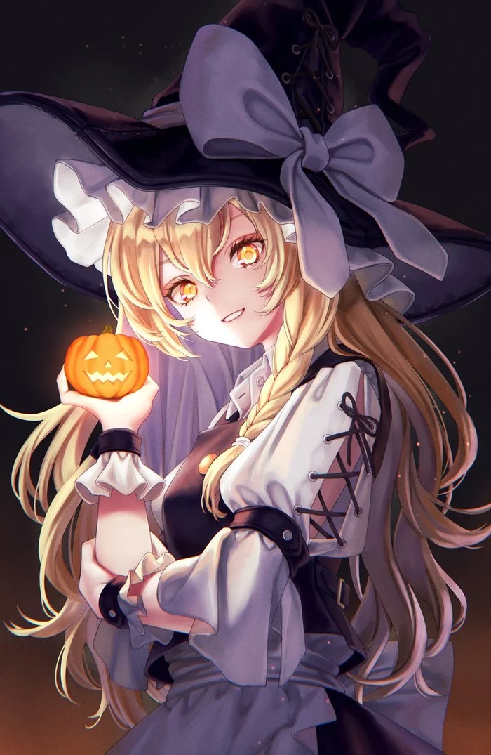 Kirisame marisa - Touhou, Kirisame marisa, Anime art, Anime, Dtvisu, Halloween