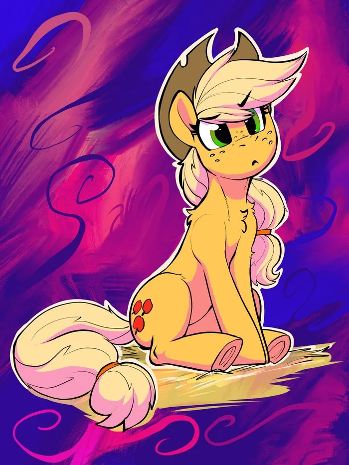 Life is like a pony - My little pony, Art, Fan art, PonyArt, Applejack, Dimfann