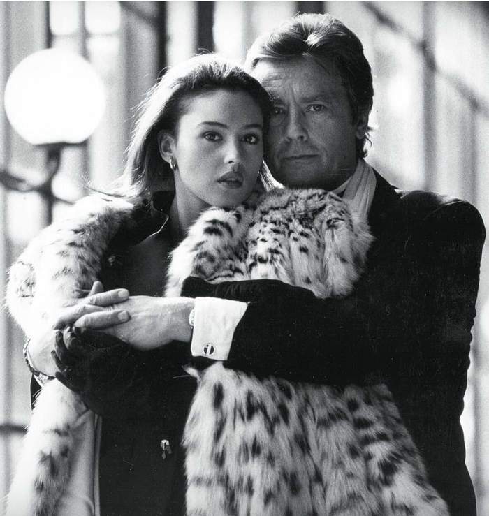 Continuation of the post Alain Delon and Romy Schneider Alain Delon and Monica Bellucci - Alain Delon, Black and white photo, Old photo, The photo, Actors and actresses, Celebrities, Monica Bellucci