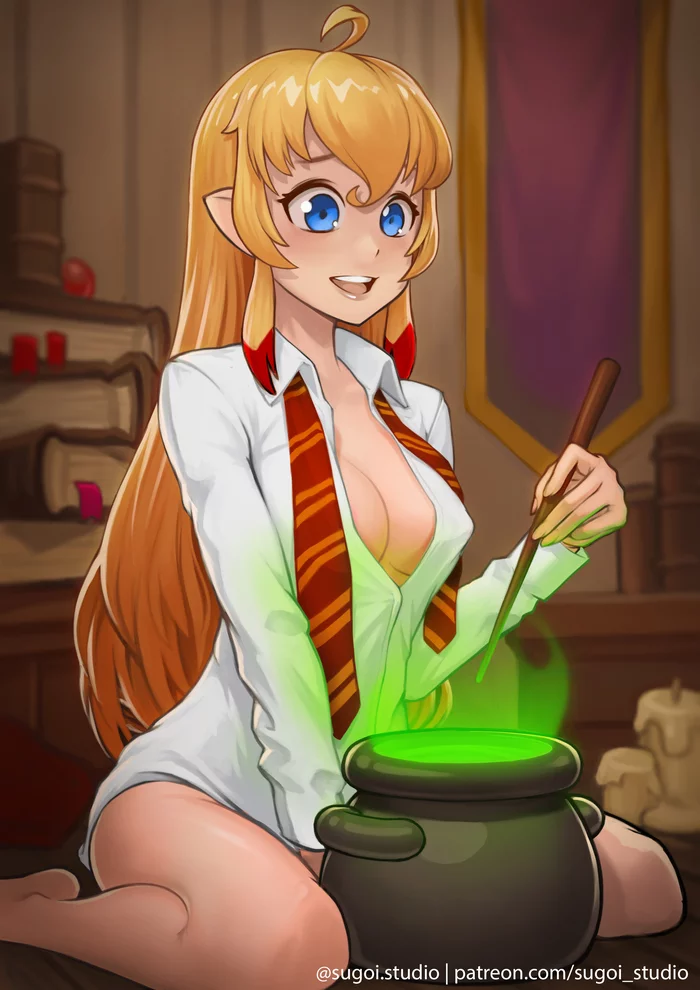 Halloween cosplay of Hermione from Tsu-chan - NSFW, My, Your personal Tsundere, Anime, Games, Original character, Anime art, Anime original, Hermione, Cosplay, Witches, Halloween