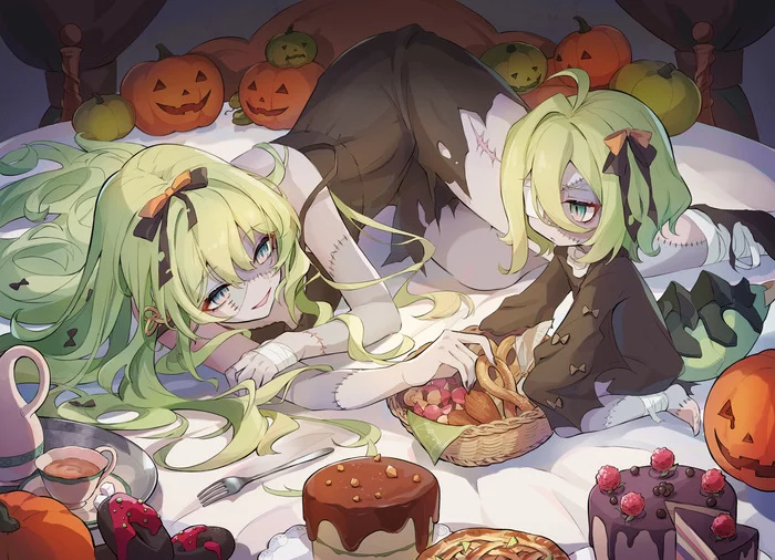 Happy halloween - Honkai Impact, Anime, Anime art, Mobius (Honkai Impact), Halloween