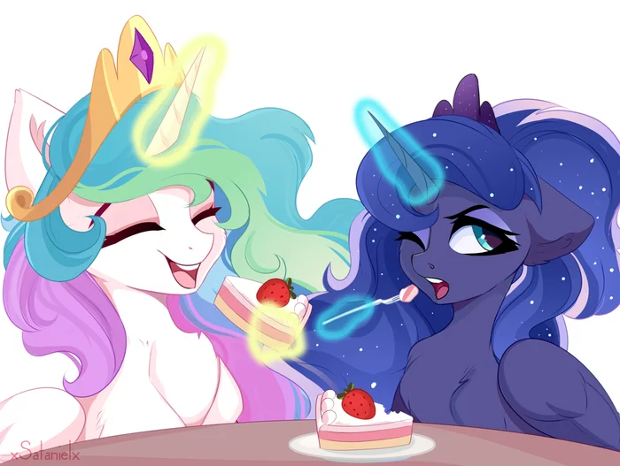 Cake - My little pony, Princess luna, Princess celestia, Xsatanielx