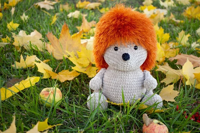 Hello World! - My, Crochet, Hedgehog, Knitted toys, Knitting, Longpost, Autumn