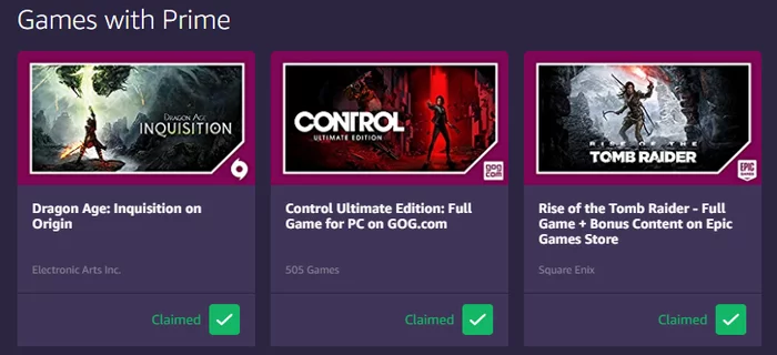 [Amazon Prime] Dragon Age: Inquisition for Origin, Control Ultimate Edition for GOG and Rise of the Tomb Raider for EGS - Amazon, Epic Games Store, GOG, Origin, Not Steam, Computer games, Freebie, Longpost, Repeat