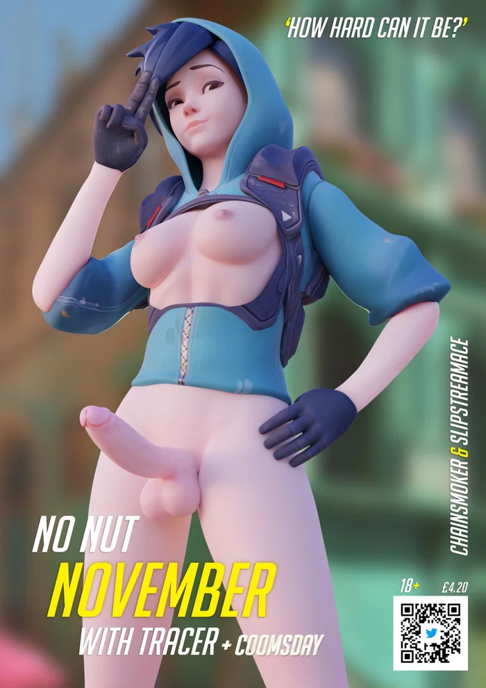 The first day of Foot Sunday - NSFW, Futanari, Overwatch, Blizzard, Games, Tracer, Art, No nut november