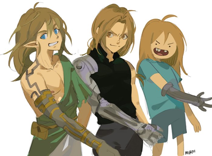   The Legend of Zelda, Adventure Time, Fullmetal Alchemist, Anime Art, , Link, Edward Elric, Finn the Human, 