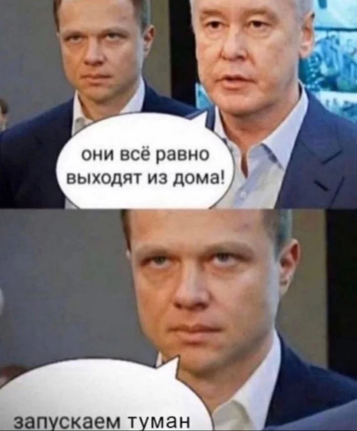 What to do, chief? - Fog, Sergei Sobyanin, Picture with text, Memes, Coronavirus, Lockdown