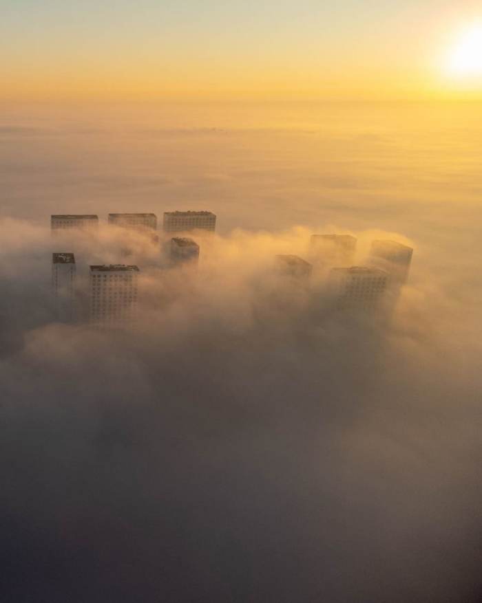 Fog descended on the city - Fog, Moscow, Weather