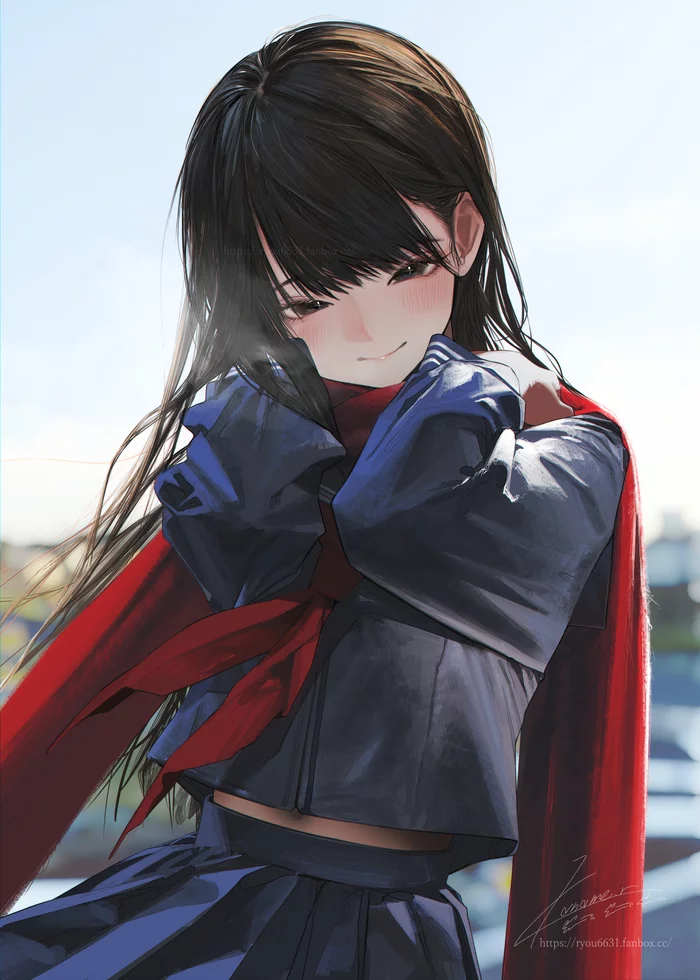 Anime Art - Anime, Anime art, Anime original, Art, Girls, Scarf