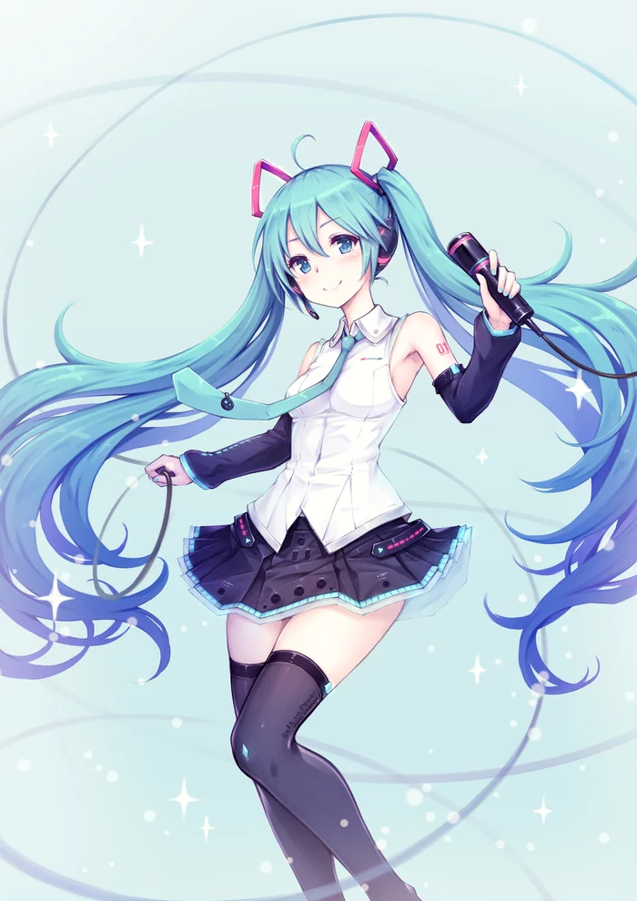 Хацунэ Мику - Hatsune Miku, Vocaloid, Anime Art, Zettai Ryouiki