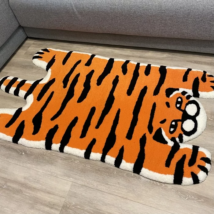 striped rug - My, Longpost, Needlework with process, Presents, Tiger, New Year