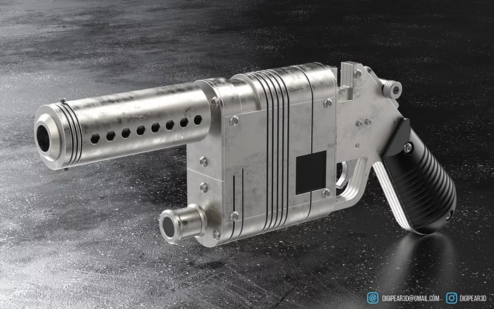 Blaster LPA NN-14 from the movie Star Wars - My, 3D, 3D modeling, 3D печать, 3D graphics, Star Wars, Blaster, Pistols, Han Solo, Star Wars VII: The Force Awakens, Firearms, Longpost