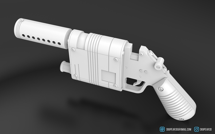Бластер LPA NN-14 из фильма "Звездные войны" 3D, 3D моделирование, 3D печать, 3D графика, Star Wars, Бластер, Пистолеты, Хан Соло, Звездные войны VII: Пробуждение силы, Огнестрельное оружие, Длиннопост