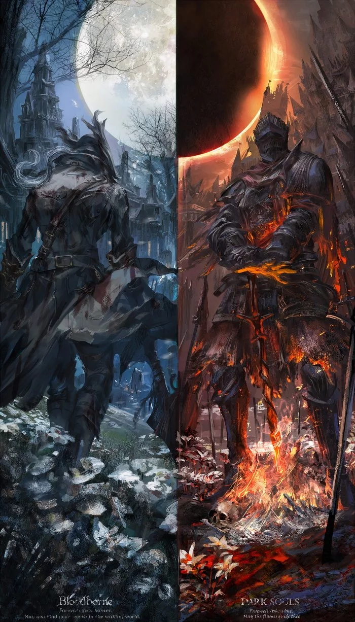 Bloodborne x Dark Souls - Bloodborne, Dark souls 3, Games, Art, Dark souls