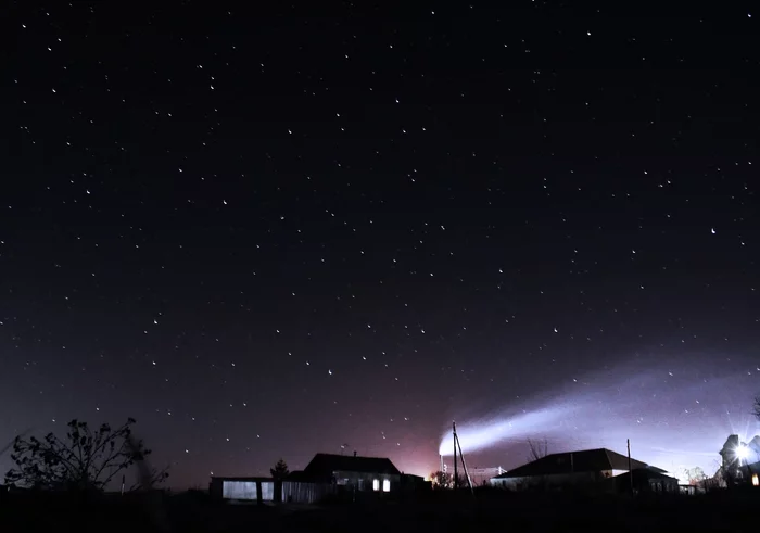 night photos - My, The photo, Night, Village, Stars, Longpost