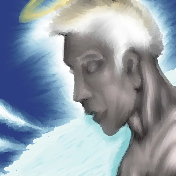 Angel - My, Drawing, Digital drawing, Angel, Nimbus, Wings