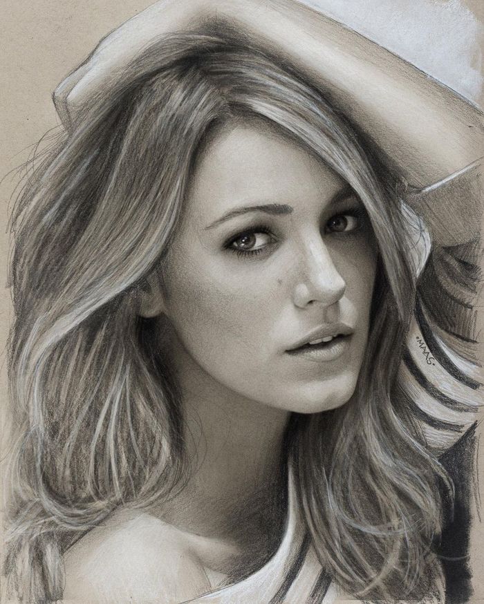 Blake Lively - Drawing, Actors and actresses, Blake Lively, Girls, Art