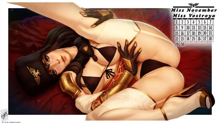 Miss October, Miss November, Miss February - NSFW, Themaestronoob, Warhammer 40k, Wh Art, Astra Militarum, Vostroyan Firstborn, Hand-drawn erotica, Art, Erotic, Longpost