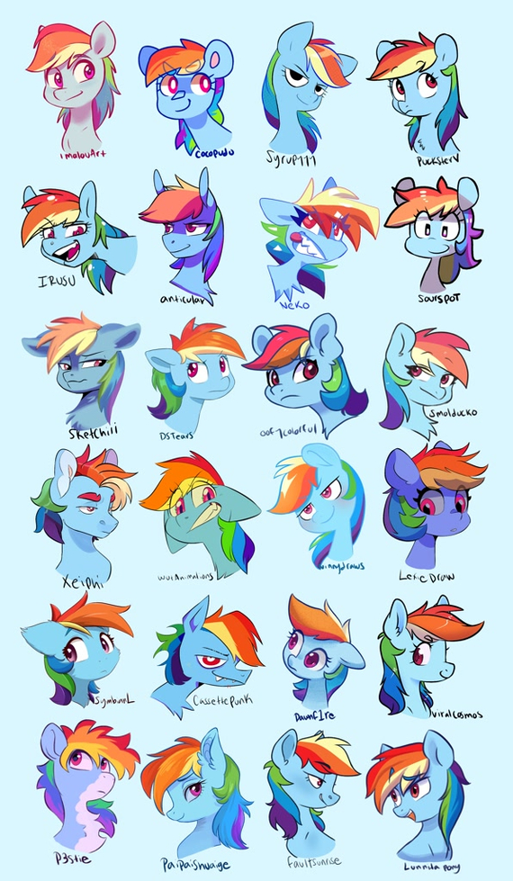 Разностильная Дэш - My Little Pony, Rainbow Dash, Doodle-Mark