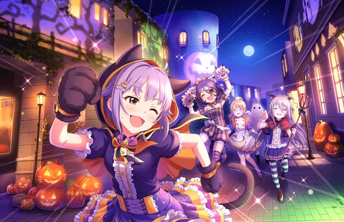 Catch up! - Halloween, Anime, Anime art, The idolmaster, Idolmaster Cinderella Girls, Hayasaka mirei, Hoshi shouko, Sachiko Koshimizu, , Animal ears