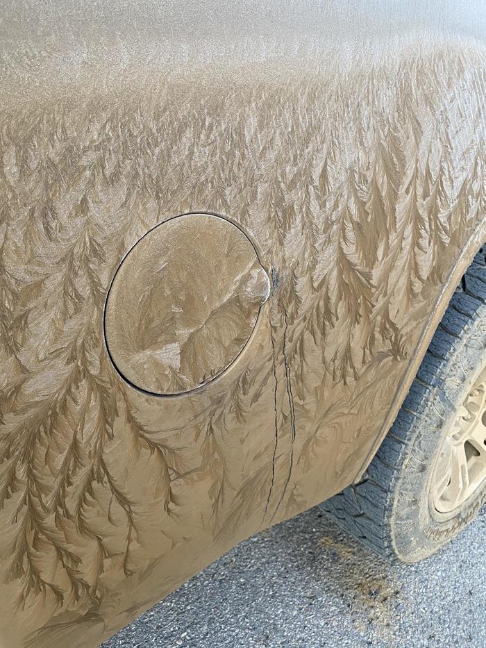 The frozen dirt on my car looks like a painting - Auto, Dirt, Painting, Reddit