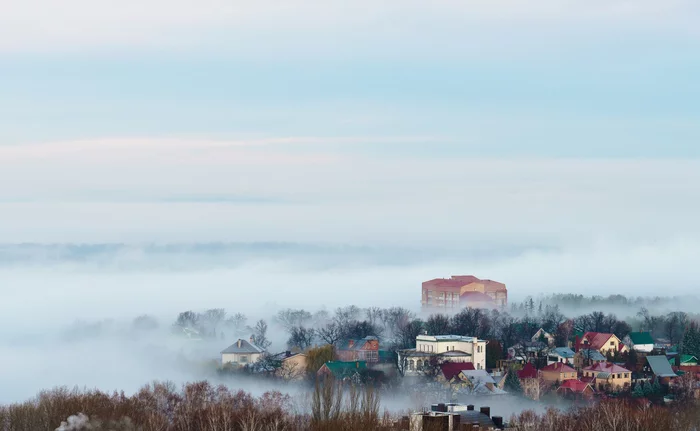 Туман над Волгой - Моё, Фотография, Самара, Туман, Река Волга, Sony, Осень, Утро