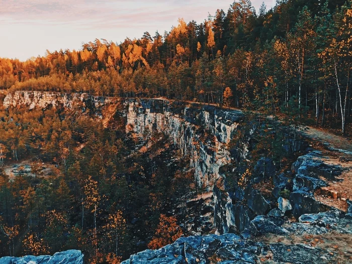 Осень в Дюкинском карьере - Моё, Мобильная фотография, Фотография, Природа России, Закат, Осень, Путешествие по России, Длиннопост