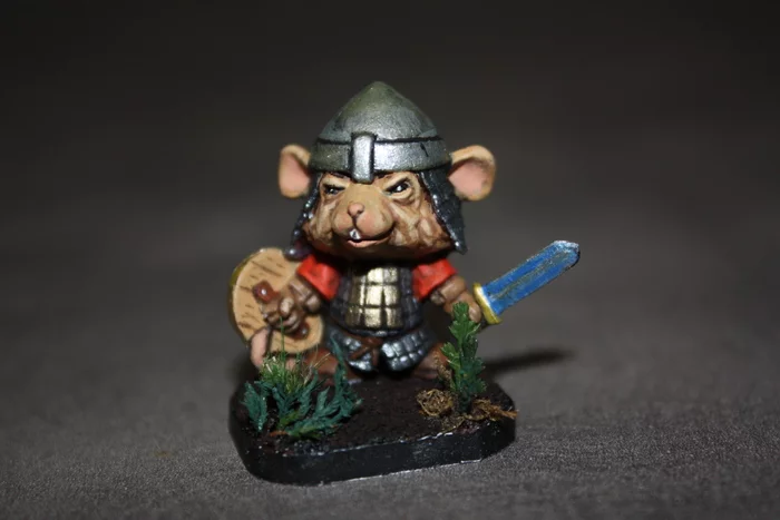Chibi figurine mouse-knight - My, Hobby, Miniature, Technologist, Mouse, Figurines, Chibi, Painting miniatures, Longpost