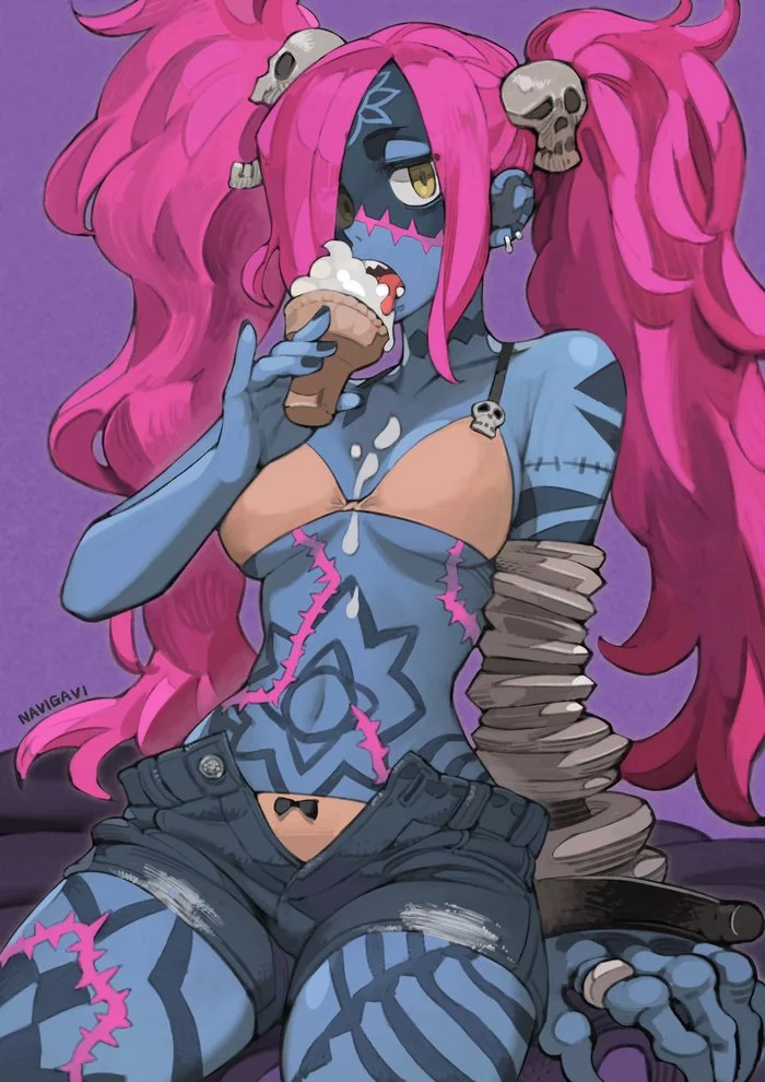 Milk Macchiato (Lady Zozo) by Navigavi - Navigavi, Game art, Games, Girls, Monster girl, Drawing process, Video, Longpost