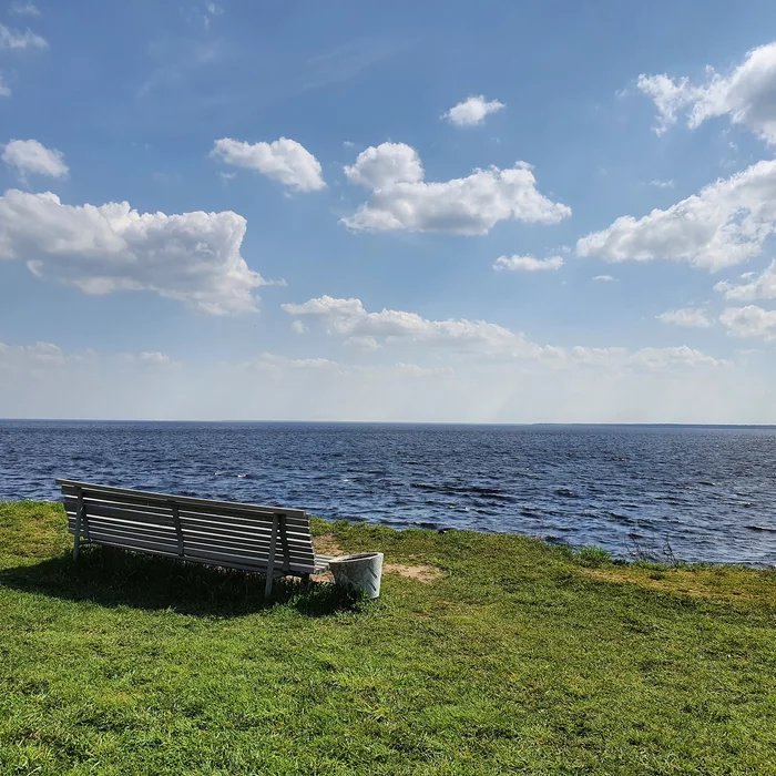 Bench for contemplation - My, Fortress "Oreshek", Shlisselburg, Samsung Galaxy S10, The photo