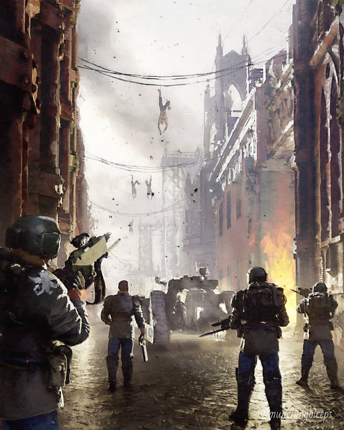 Into the Dark byHector Martnez Warhammer 40k, Astra Militarum, Wh Art, Hector Martinez