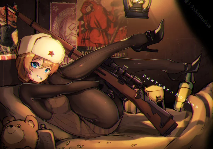 Mosin rifle - Anime, Anime art, Girls frontline, Mosin-nagant