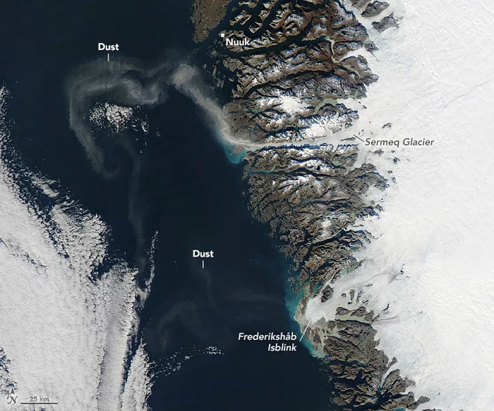 Dust storm in Greenland from space - Longpost, Images, Greenland, Space