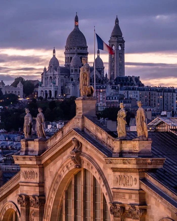 A Paris - Paris, France, Basilica, SacrГ©-Coeur, Evening, Roof, Railway station, Sculpture
