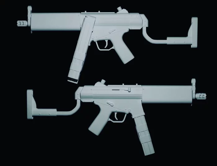 Пародия на mp5 - Моё, Blender, Mp5, 3D моделирование, Концепт-Арт, Оружие, Длиннопост