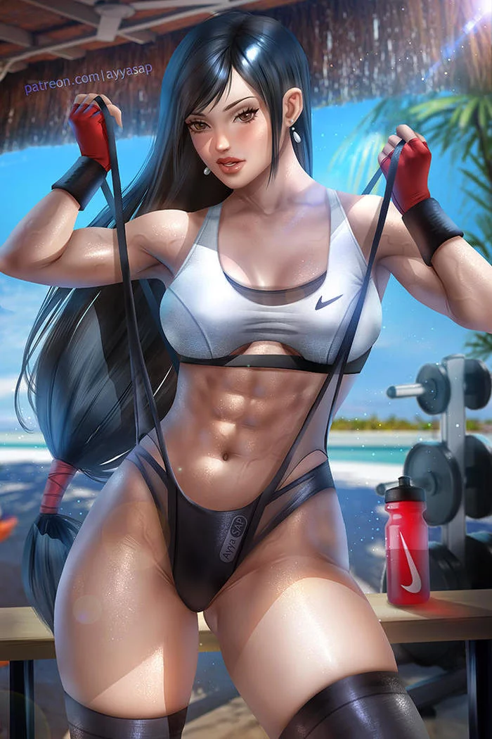 Tifa Lockhart - NSFW, Арт, Девушки, Игры, Final Fantasy VI, Tifa Lockhart, AyyaSAP, Эротика, Game Art, Длиннопост