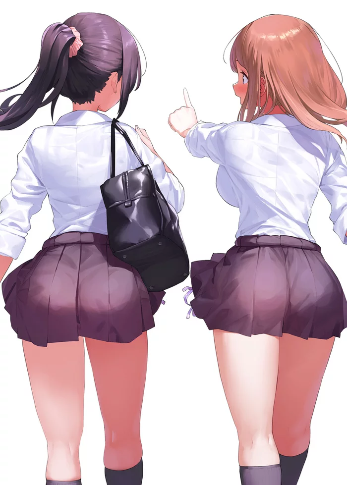 See what's there! - Drawing, Girls, Back, Back view, Art, Kaisenn0127