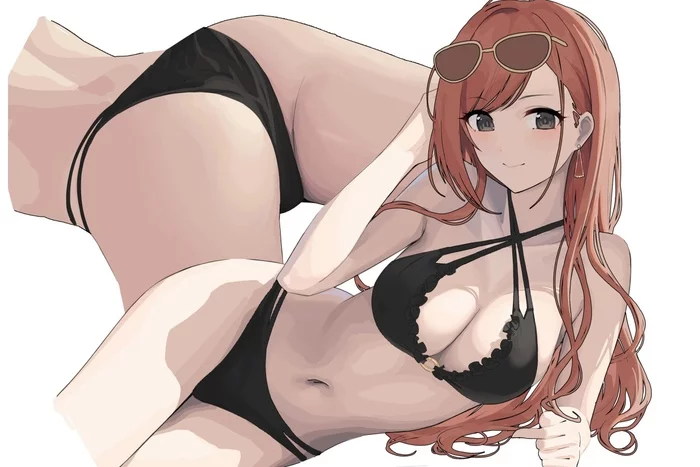 Arisugawa natsuha - NSFW, Anime, Anime art, The idolmaster, Idolmaster shiny colors, Arisugawa natsuha, Swimsuit, Boobs, Booty, Hand-drawn erotica, Erotic