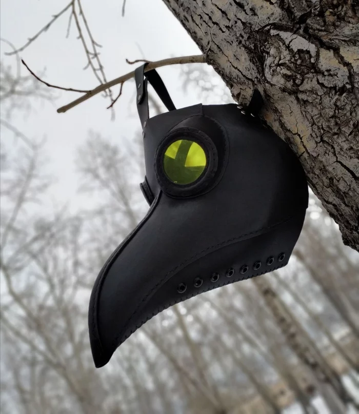 Plague Doctor Mask - My, Leather products, Plague Doctor, Natural leather, Needlework without process, Longpost