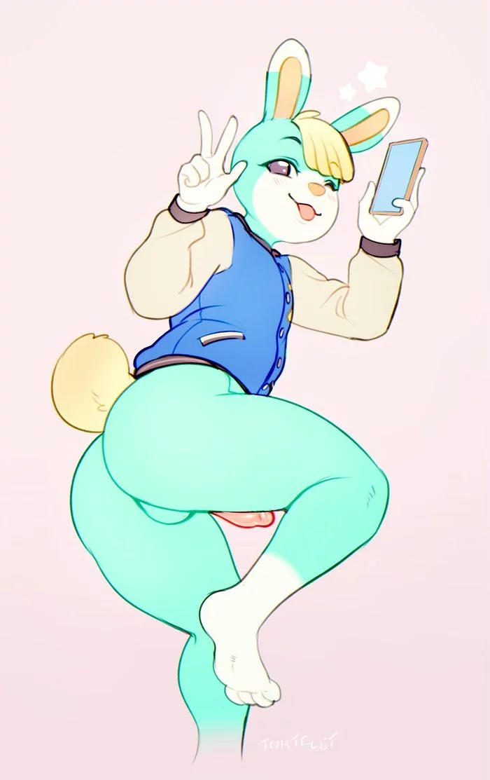 Саша от Tokifuji - NSFW, Фурри, Furry Art, Animal Crossing, Femboy, Tokifuji, Furotica male, Furry rabbit