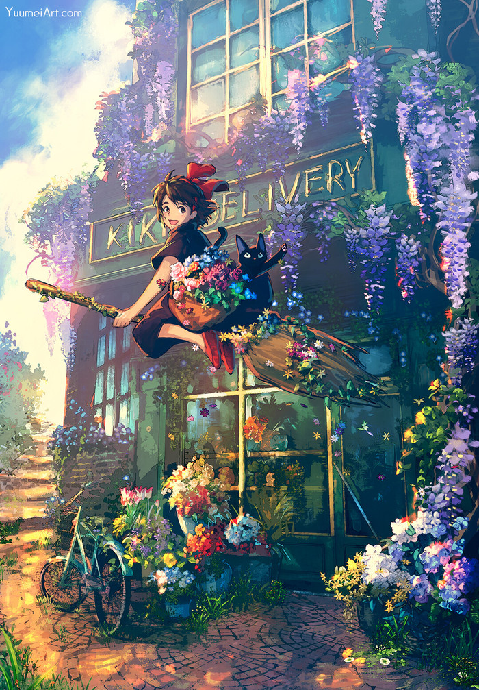 Kiki's Flower Delivery , , Anime Art,   , Kiki, Yuumei