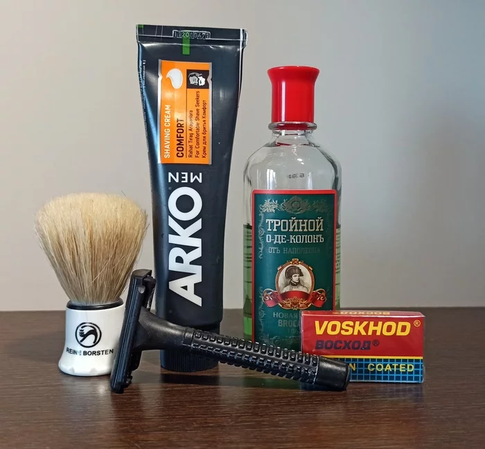 Budget classic shave for 400 rubles. - My, Razor, Shaving, Classic shaving, Anointing, Shaving cream, Longpost