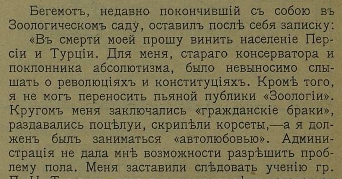 Предсмертная записка бегемота | Пикабу