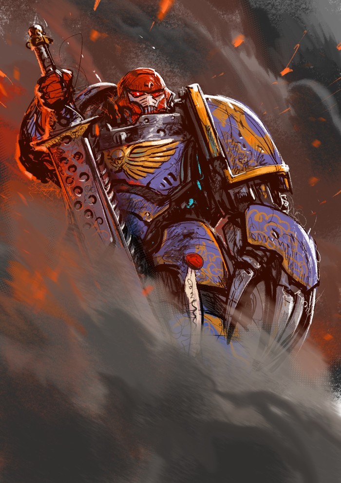 Iron Warrior, Ultramarine &Titanicus byRonan Toulhoat Warhammer 40k, Wh Art, Adeptus Astartes, Ultramarines, Chaos Space marines, Iron Warriors, , Astra Militarum, Legio Titanicus