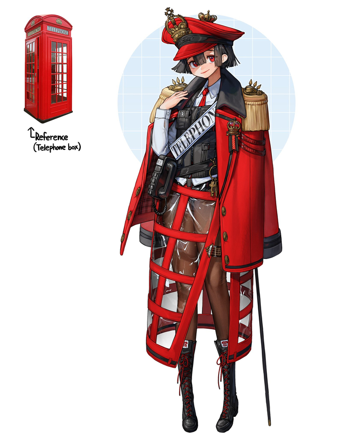 Telephone box , Anime Art, Original Character, , ,  , 