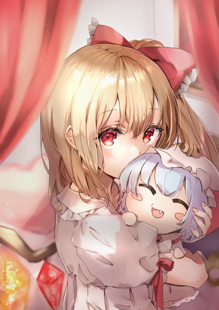 Flandre scarlet - Touhou, Flandre scarlet, Remilia scarlet, Anime art, Anime, Shironeko yuuki